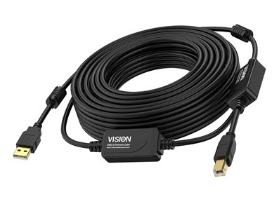 VISION 10m Black USB 2.0 booster cable