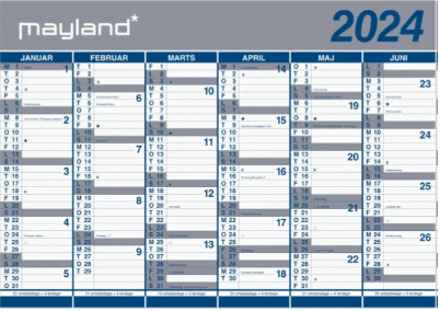 Kæmpekalender 2x6mdr rør 100x70cm 24 0640 00